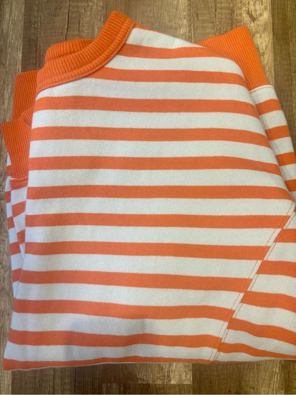 aerie Go To Sweatshirt, Rusty Peach Striped Crewneck Sweatshirt, size M, NWOT - Picture 4 of 5